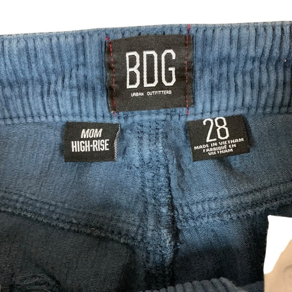 BDG Urban Outfitters Blue Corduroy Mom Jeans High Rise Tapered Leg 28 - Picture 3 of 7